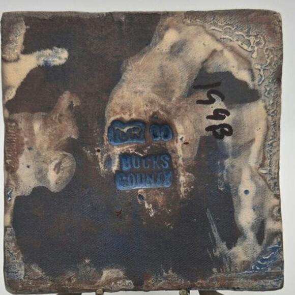 Vintage Mercer Moravian Gospel Tile Mark 2000 Pottery Handmade - Picture 4 of 4